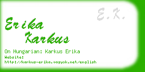 erika karkus business card